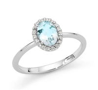 Anello Miluna Donna Acquamarina in Oro bianco Acquamarina 0.37 Ct LID3919 - LID3919
